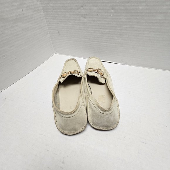 GUCCI Loafer Slip On Shoes Beige Cream Leather Made in Italy Horsebit Buckle 8.5 - Picture 7 of 16